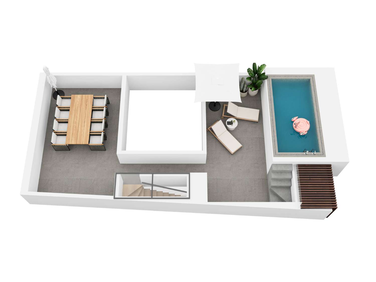 Townhouse with pool on the roof terrace!